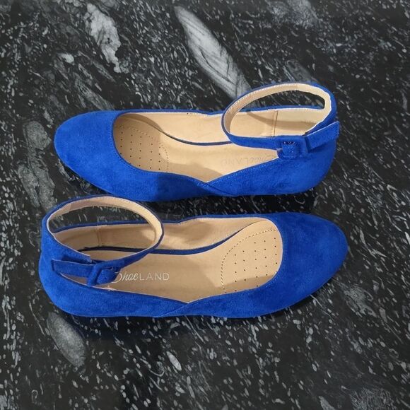 NEW BRAND SHOELAND ADJUSTABLE ANKLE STRAP BUCKLE POINTED Toe LOW WEDGE FLAT G1 - Picture 11 of 15